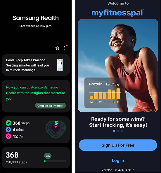 For activity 2, I had done some research on UX/UI of some fitness and health apps. I looked at the Samsung Health app on my phone, as well as the MyFitnessPal app. I noted some features that I liked, and were potentially useful for my own project.