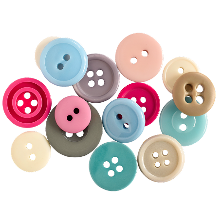 Also, I did some research on buttons for an attachment type for the outer fabric layer of the resistance band. I sewed it in for my earlier work, but as I mentioned before, it wasn't the greatest attachment method because it slipped out easily. I may have had better luck if I was more skilled at sewing, but I decided to move on to velcro as it was a more secure and adjustable option. Buttons can be a good option for some projects, but for our resistance band, we needed something that could hold up well under tension and movement, which velcro provided.